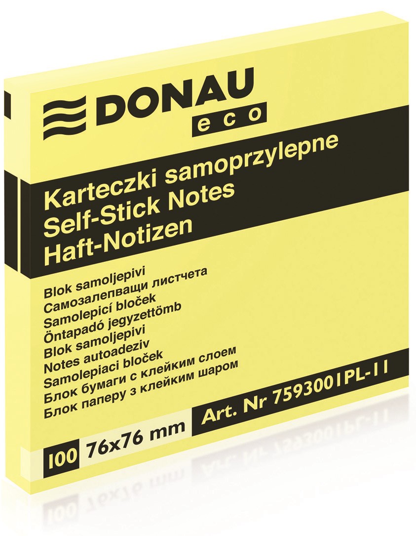 Notes samoprzylepny Donau Eco 76x76 żółty 7593001